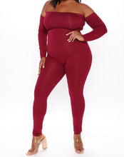 Load image into Gallery viewer, Bare Shoulder Jumpsuit - Burgundy