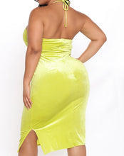 Load image into Gallery viewer, Halter Velvet Midi Dress
