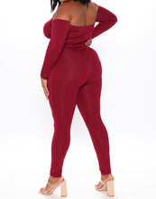 Load image into Gallery viewer, Bare Shoulder Jumpsuit - Burgundy
