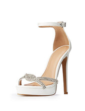 Load image into Gallery viewer, Crystal Ankle Strap Heels
