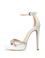 Load image into Gallery viewer, Crystal Ankle Strap Heels
