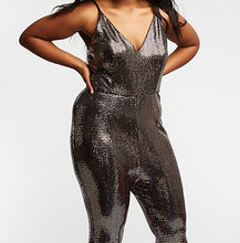 Load image into Gallery viewer, Sequin V Neck Jumpsuit
